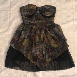 Silk Dress, black multi pattern, New without tags